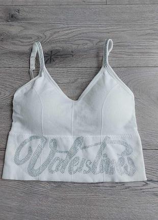 Топ женский в рубчик со стразами