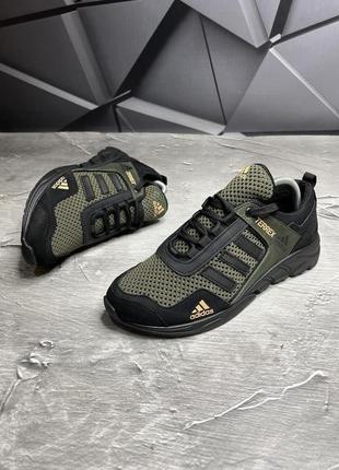 Кросівки сітка літні adidas з високоякісної натуральної шкіри та сіточки 42 (27.5см) gl-55