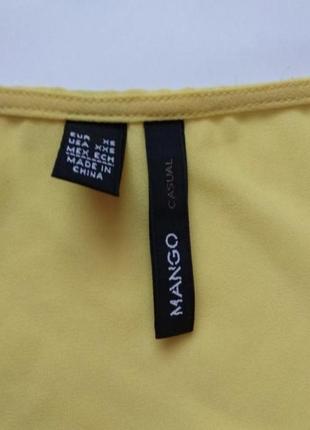 Желтая свободная шифоновая блуза блузка с короткими рукавами5 фото