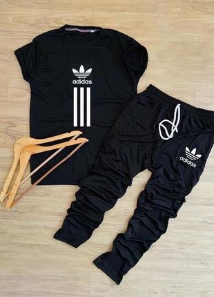 Штани + футболка! спортивний костюм, літній комплект adidas