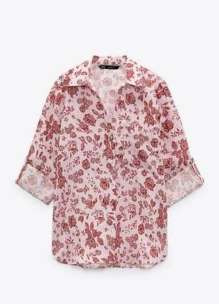Льяная рубашка блуза блузка нова колекція zara