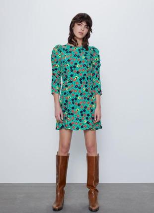 Міні сукня zara 100% віскоза в квітковий принт