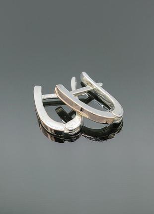 Срібні сережки "класик" з золотими вставками