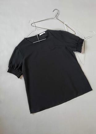 Черная базовая шифоновая блуза №208