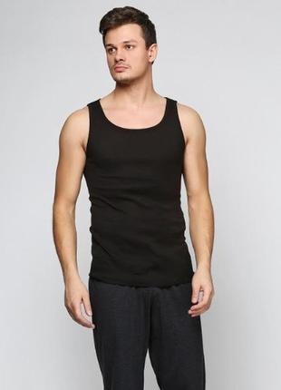 Мужская нижняя майка, xl, livergy, нитевичка, черная