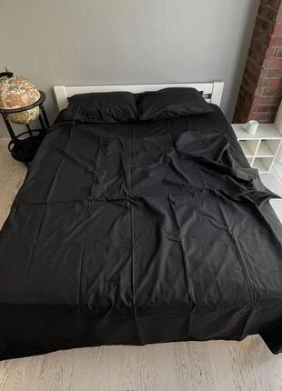 Стильный однотонный комплект постельного белья в черном цвете 🖤
