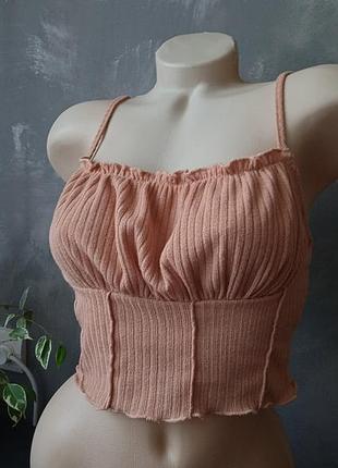 Топ с имитацией корсета shein
