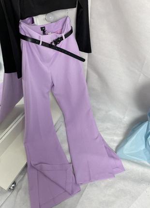 Яркие фиолетовые брюки с разрезами river island8 фото
