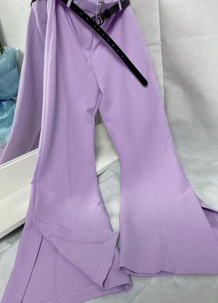 Яркие фиолетовые брюки с разрезами river island5 фото