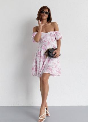 Турецька🔹літня сукня міні з драпіруванням спереду🔸