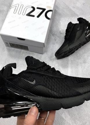 Nike air max 270 full black, женские/мужские кроссовки найк, черные.