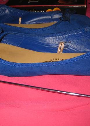 Удобные легкие низкие темно синие балетки туфли тканевые тапки под замшу на танкетке 4uk/37eu4 фото
