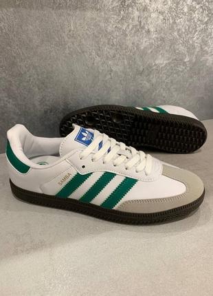 Мужские кроссовки adidas samba white green 41-42-43-44-45