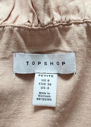 Изумительное, натуральное, платье, с воланами, topshop, цвета пудры,6 фото