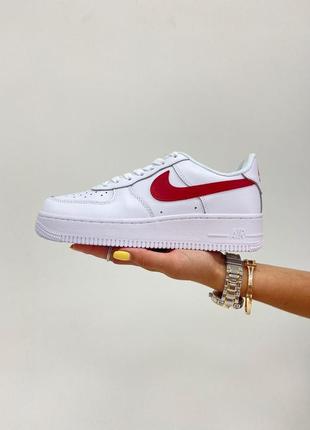 Женские кроссовки nike air force 1 white red 6 скидка sale / smb6 фото