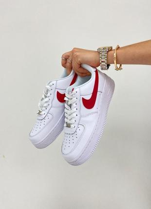 Жіночі кросівки nike air force 1 white red 6 знижка sale / smb2 фото