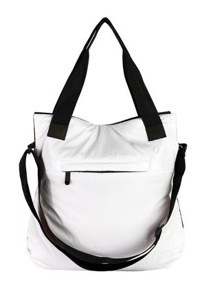Жіноча сумка. легка зручна сумка на літо біла. сумочка на кожен день текстильна3 фото
