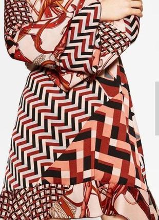 Стильное платье zara, платочный принт2 фото