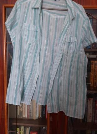 Блуза а полосочку з люрексом2 фото