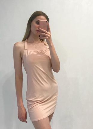 Розовая мини-платье