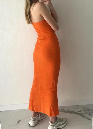 Оранжевое летнее платье4 фото