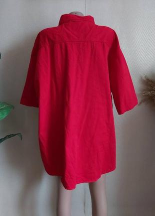 Новая мужская рубашка со 100 % хлопка в сочном красном цвете, размер 2-3 хл2 фото