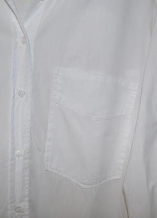 Белоснежная удлиненная хлопковая рубашка zara4 фото