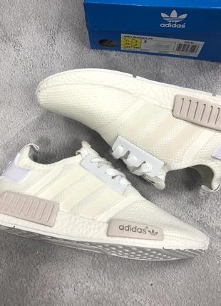 Adidas nmd white, світлі кросівки літні, кросівки адідас адідас, кросівки літні білі адідас6 фото