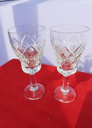 Набор хрустальных рюмок(2 шт)винтаж
