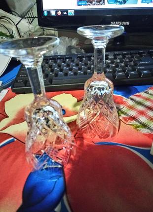 Набор хрустальных рюмок(2 шт)винтаж