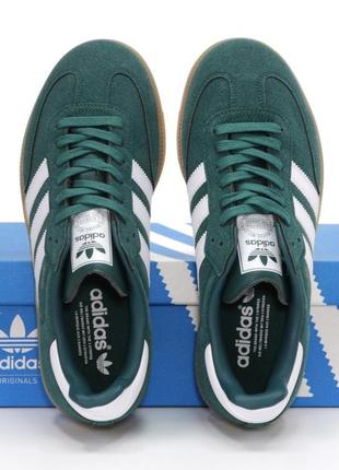 Модні замшеві кросівки adidas samba(у зеленому кольорі)(41-45)4 фото