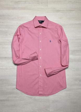 Luxury elite polo ralph lauren брендовая мужская приталенная рубашка в полоску