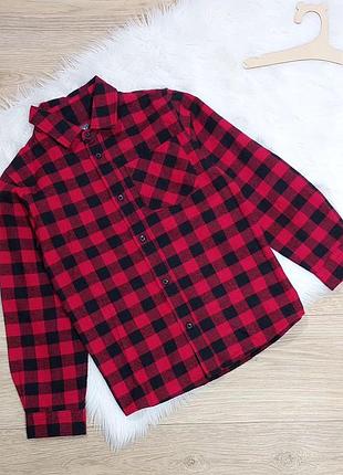 Primark, на 5-6 и 6-7 байковая рубашка в клетку, идеальное состояние