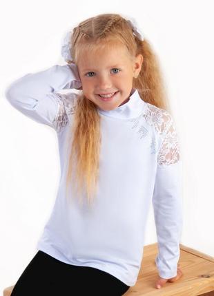 Белая молочная ажурная кофта, блуза с ажурными плечами, джемпер школьный2 фото