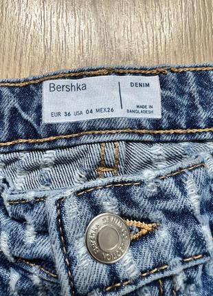 Джинси прямого крою з потертостями bershka 🛍️1+1=3🛍️8 фото