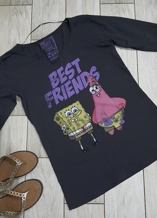 Лонгслив рукав 3/4 спанч боб, pull&bear spongebob, патрик l-xl8 фото