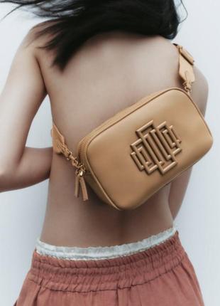 Сумка кросс-боди с металлической фурнитурой zara original spain new collection сумка зара