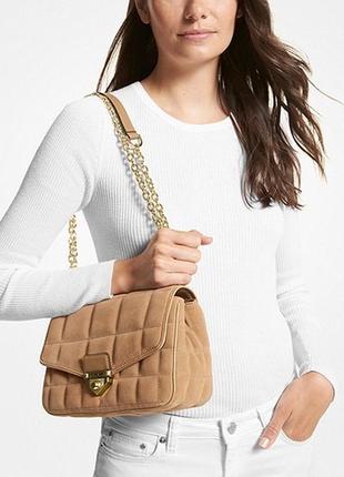 Замшева сумка michael kors soho large quilted suede shoulder bag4 фото