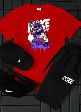 Шорты + футболка! базовый, спортивный костюм, летний комплект nike