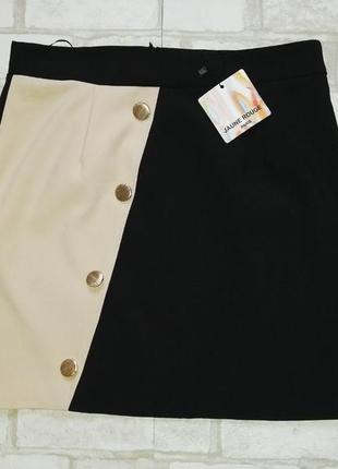 Спідниця комбінована з гудзиками нова