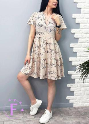 Короткое летнее платье с цветочным принтом "brittany" код 93352 фото