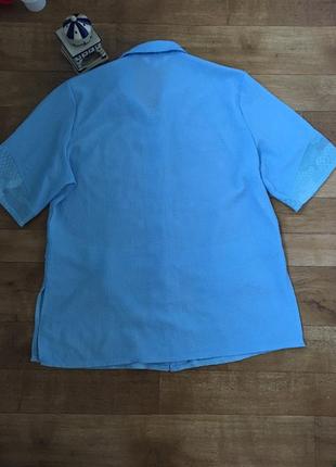 Блакитна блуза 58 розмір. нарядна блузка. блуза великий розмір. кофта великого розміру.2 фото