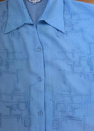 Блакитна блуза 58 розмір. нарядна блузка. блуза великий розмір. кофта великого розміру.3 фото