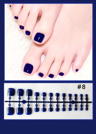 Накладные ногти +клей для педикюра - цвет: молочный (для пальцев ног)9 фото