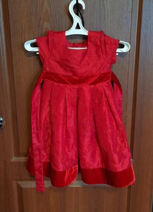 Детское платье праздничное нарядное красное