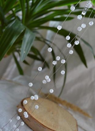 Ободок, венок из снежного кварца "роса"1 фото