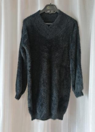 Платье туника свитер травка пушистый мягкий под альпаку   длина 84 см отправляю товар безопасной опл