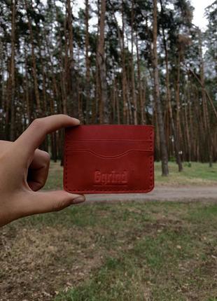 Картхолдер/гаманець з натуральної шкіри6 фото
