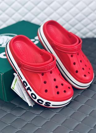 Crocs bayaband red кроксы женские подростковые красные кроксы7 фото