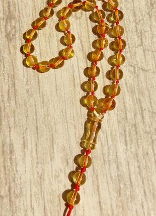 Мусульманские янтарные сапоги из натурального прозрачного янтаря, янтарное четки 33...